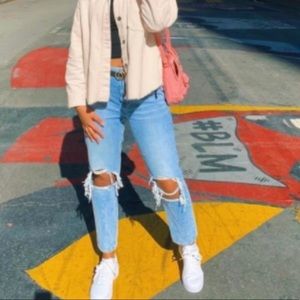 High Rise Straight Leg Mom Jeans